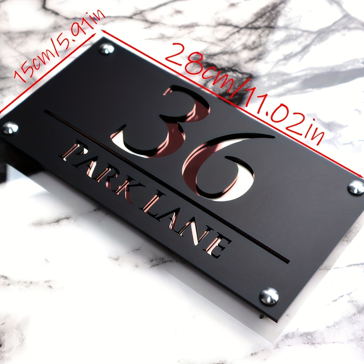 Custom Acrylic 3D Embossed Nordic Door Number, Laser Cut White Gray Frosted Board, Personalized Outdoor Street Address Name Plate, Outdoor Address Signage | Decorative Numbers | Acrylic Material